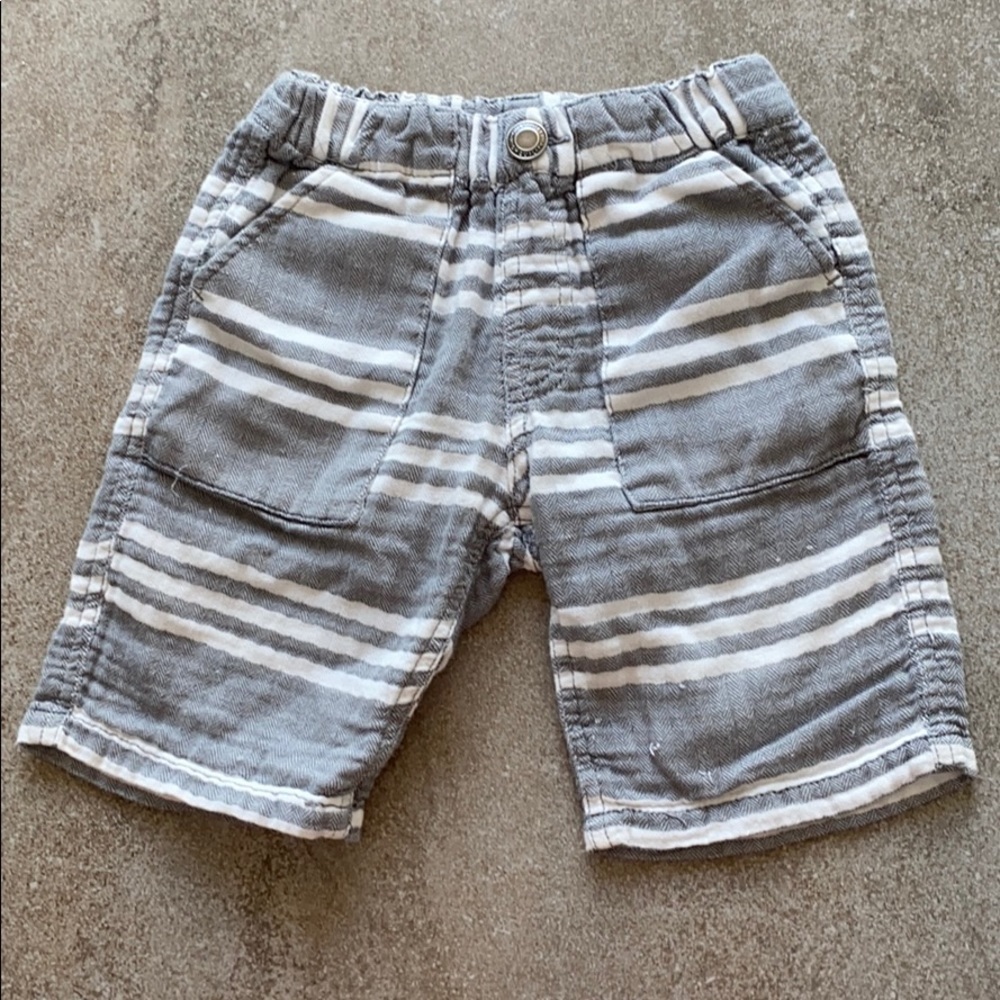 Bitz Kids Charcoal Houndstooth/White Stripe Shorts